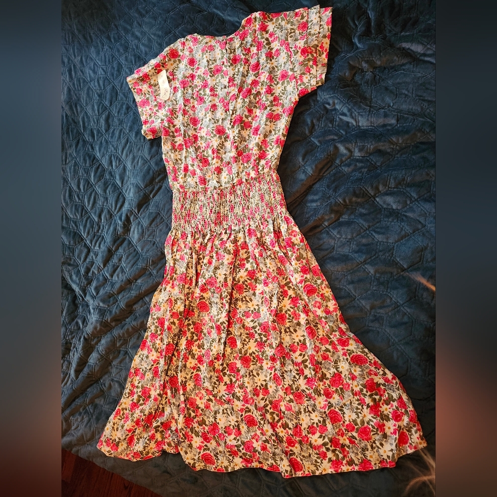 NWT Vintage SilknMaggy London by Jeannene Booher Floral Print Midi Dress Sz 10